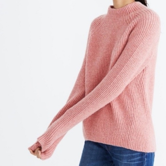 Madewell Northfield Mockneck Sweater in Pink size Medium - Picture 2 of 10